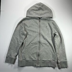 Vineyard Vines Full Zip Hoodie Youth L 16 Gray Whale Logo Cotton Blend